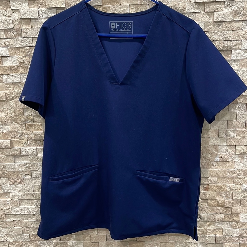 Figs Navy Casma- three pocket scrub top